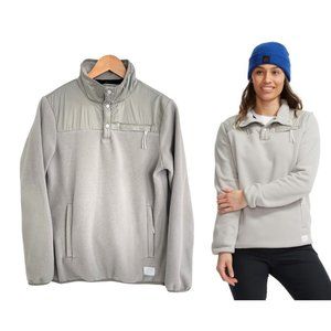 Evo Fleece Jacket Women Small Gray Ballard Polartec Pockets Mock Neck Midlayer